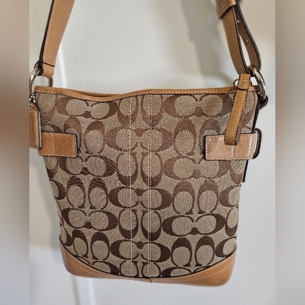 Vintage COACH Logo-Pattern Shoulder Bag PRISTINE - Picture 7 of 14